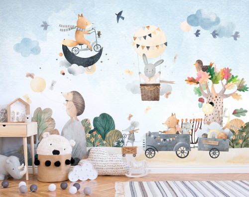 Fototapeta Przygoda w lesie akwarele