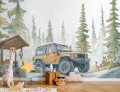 Fototapeta wzór nr 167 - Jeep w lesie 01 - tapeta z autem terenowym